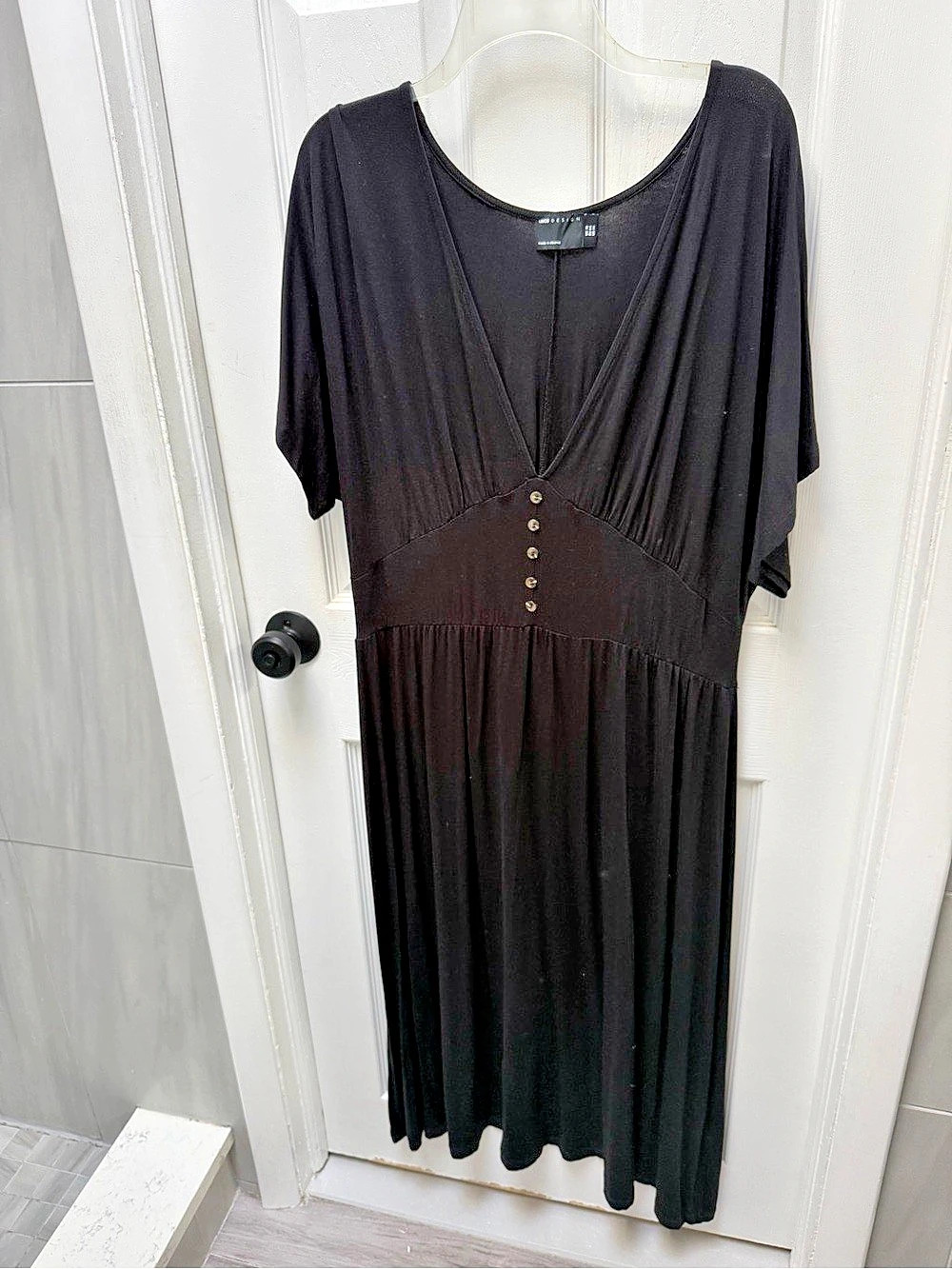 ASOS Black Midi Dress Size 14 Like New